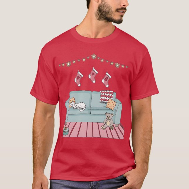 T-shirt Famille de Noël cosy (Devant)
