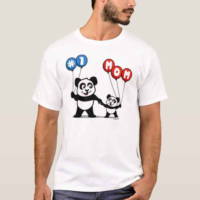 T-shirt Famille de panda de maman du numéro un (Devant)