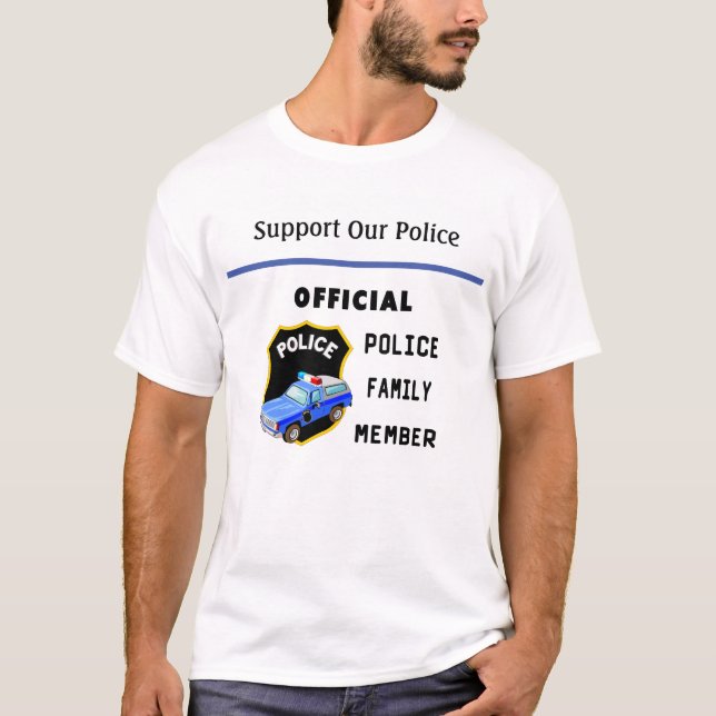 T-shirt Famille de police officielle  (Devant)