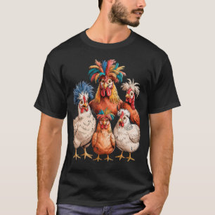 T-shirt Famille de poulets drôles Animal de ferme coloré