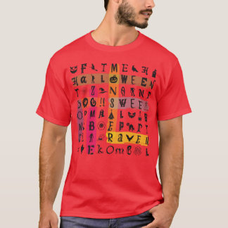 T-shirt Famille de Puzzle de mots croisés Halloween