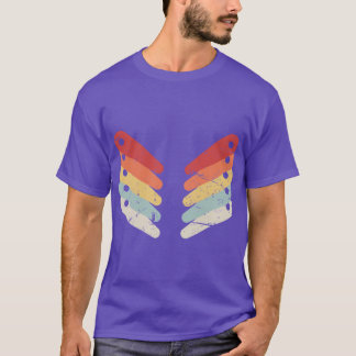 T-shirt Famille de raquettes de flipper en détresse rétro