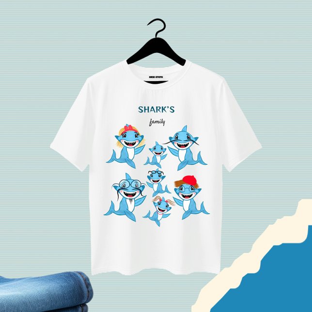 T-shirt Famille de requins (Créateur téléchargé)