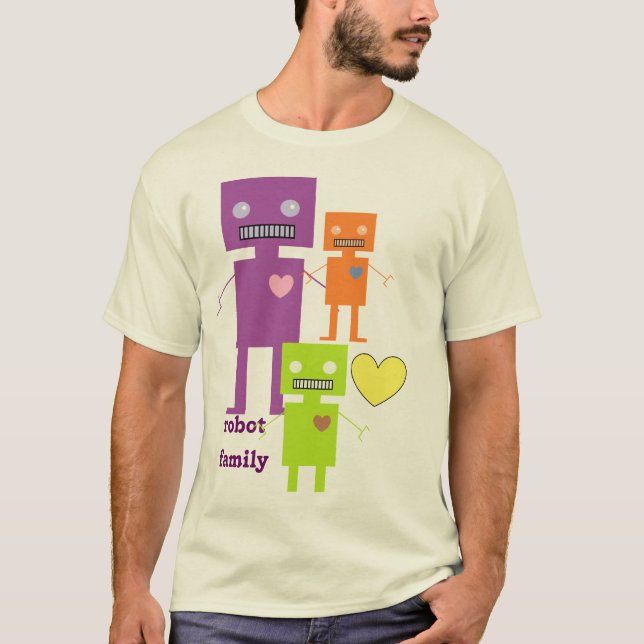 T-shirt Famille de robot (Devant)