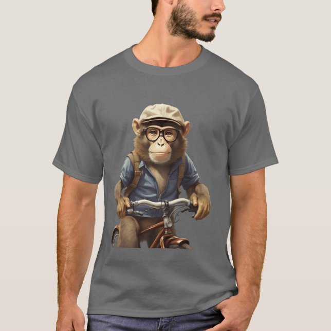T-shirt famille de singes animaux (Devant)
