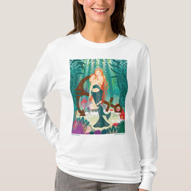 T-shirt Famille de sirènes (rousses) (Devant)
