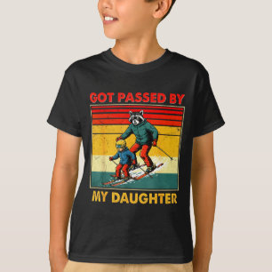 T-shirt Famille de ski rétro pédalée par ma fille Sport d'