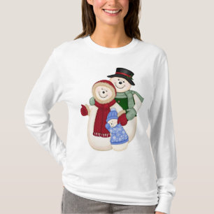 T-shirt Famille de Snowman givré - Bleu