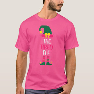 T-shirt Famille d'elfes fatigués Groupe assorti Noël Femme