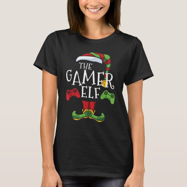 T-shirt Famille des elfes de Gamer (Devant)