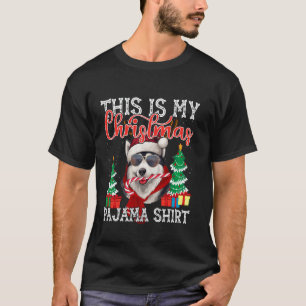 T-shirt Famille drôle assortie Santa Husky sibérien Noël