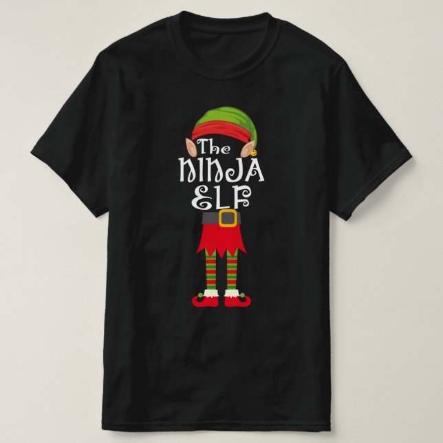 T-shirt famille elf ninja jumelée noël (Design devant)