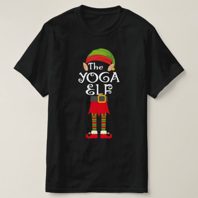 T-shirt famille elf yoga assortie noël (Design devant)