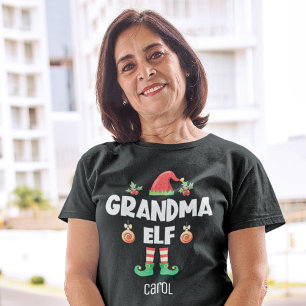 T-shirt Famille elfe grand-mère correspondant nom de la te