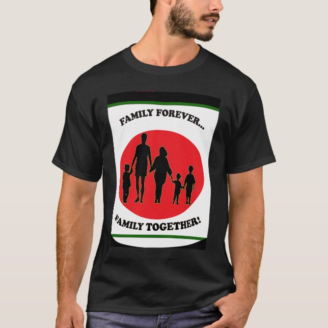 T-shirt Famille Ensemble pour toujours tenir les mains à U (Devant)