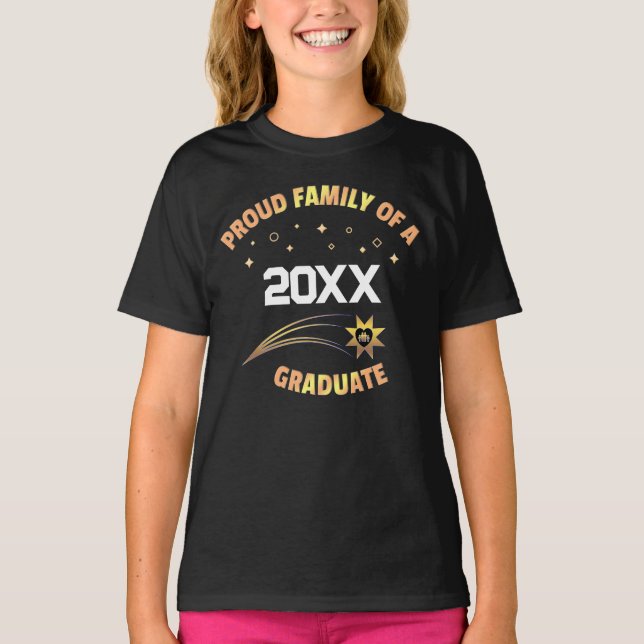 T-shirt Famille Fière De Diplômés Personnalisent (Devant)