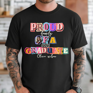 T-shirt Famille fière d'un diplômé Photo personnalisée Rem