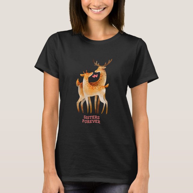 T-shirt Famille frères Soeur Pour toujours Deer Coeur Amou (Devant)