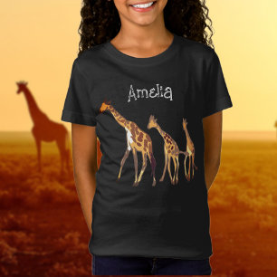 T-shirt famille Giraffe personnalisée