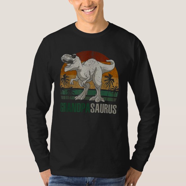 T-shirt Famille Grandpasaurus Rex Grandpa Saurus (Devant)