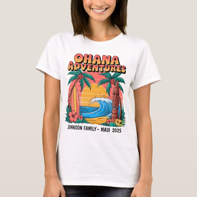 T-shirt famille hawaïenne personnalisable (Devant)
