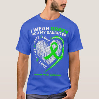 T-shirt Famille Maman Papa Je Porte Du Vert Pour Ma Fille 