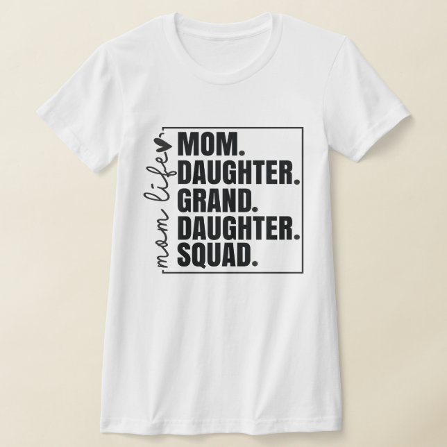 T-shirt Famille Matching Maman Fille Grandgirl Sqyad (Poser)