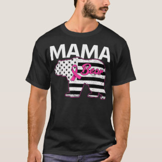 T-shirt Famille Matching Tee Mama Ours Cancer du sein Déce
