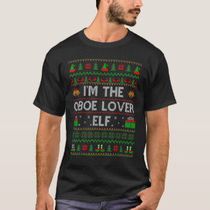 T-shirt Famille Matching Ugly Je suis The Oboe Elf Christm