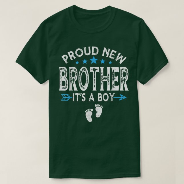 T-shirt Famille Mignonne Genre Révéler Fier Nouveau Frère  (Design devant)