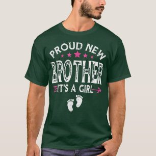 T-shirt Famille Mignonne Genre Révéler Fier Nouveau Frère