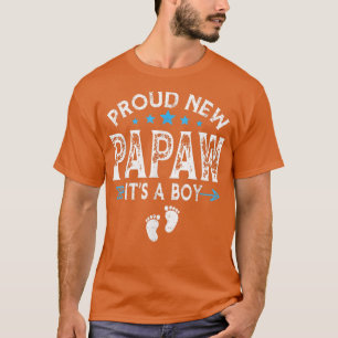 T-shirt Famille Mignonne Genre Révéler Fier Nouveau Papaw