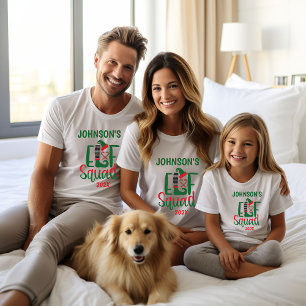 T-shirt Famille moderne Correspondant Escouade elfe Noël
