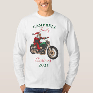 T-shirt Famille Motorcycliste de Noël Correspondance perso