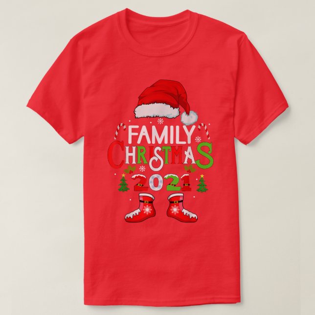 T-shirt Famille Noël 2021 équipage Xmas Squad père Noël dr (Design devant)