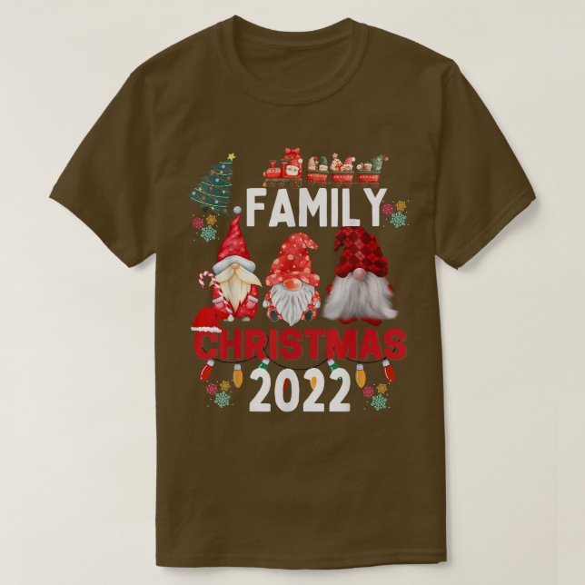 T-shirt Famille Noël 2022 Correspondance s Escouade Gnome  (Design devant)