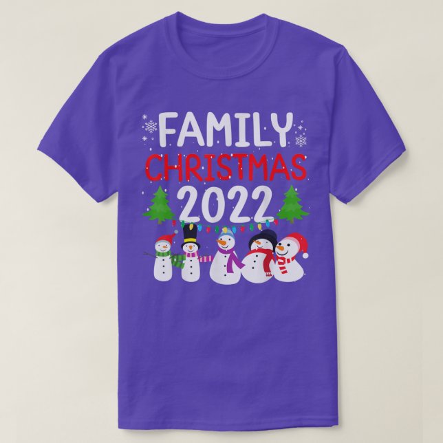 T-shirt Famille Noël 2022, Noël Vacances Famille P (Design devant)