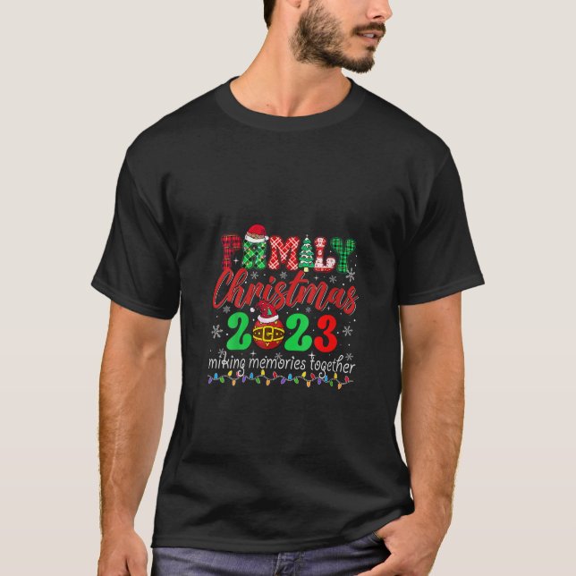 T-shirt Famille Noël 2023 Equipe Correspondante Père Noël  (Devant)