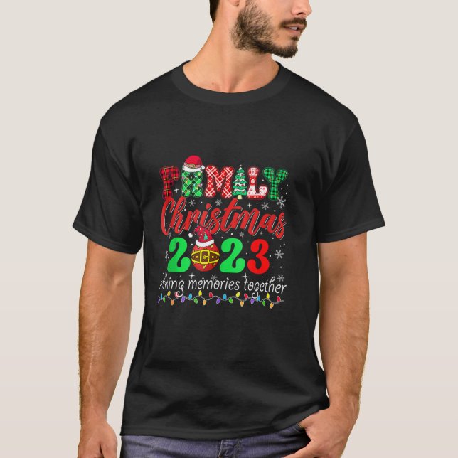 T-shirt Famille Noël 2023 Equipe Correspondante Père Noël  (Devant)