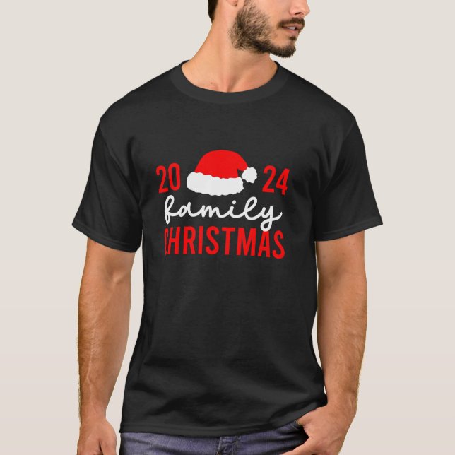 T-shirt Famille Noël 2024 Correspondant Famille Noël Pa (Devant)