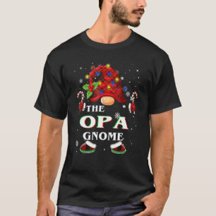 T-shirt Famille Noël Pyjama Opa Gnome Buffalo Plaid Matchi