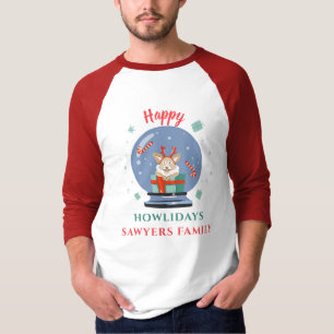 T-shirt Famille Noël Vacances Correspondant Chien Howliday