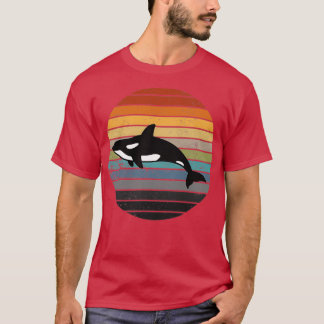 T-shirt Famille Orca Vintage Art Retro Killer Whale Famill