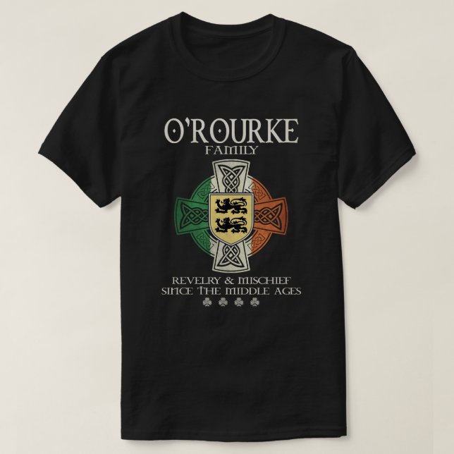 T-shirt Famille O'Rourke bras Irlande Croix celtique irlan (Design devant)