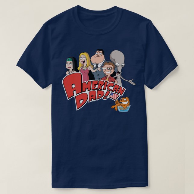 T-shirt Famille Papa Américaine Avec Logo (Design devant)