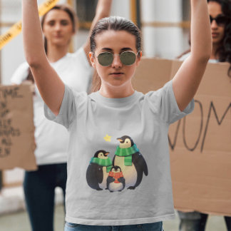 T-shirt Famille Penguin de Noël - Famille Penguin mignonne