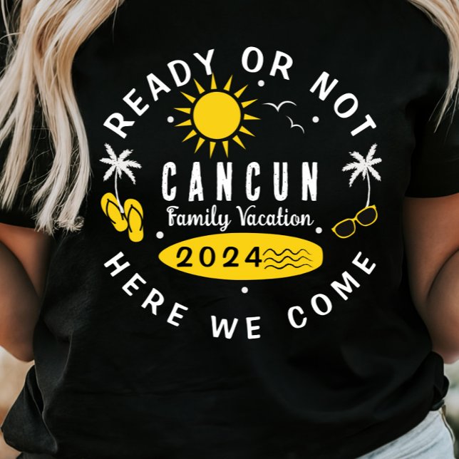 T-shirt Famille Personnalisable (Cancun Family Vacation 2024 T-shirt)
