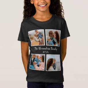 T-Shirt Famille personnalisée 4 photo collage modèle