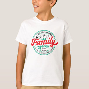 T-shirt Famille personnalisée Groupe de Noël Nom correspon