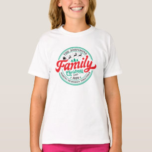 T-shirt Famille personnalisée Groupe de Noël Nom correspon